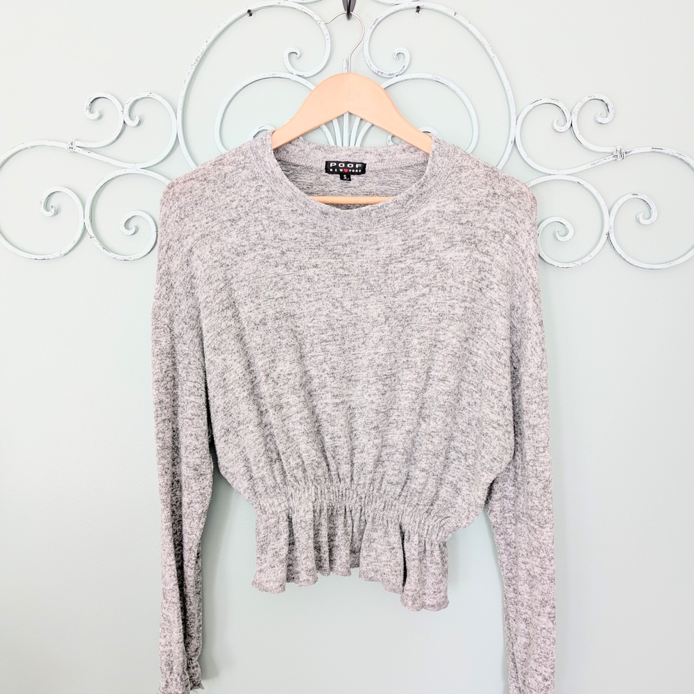 Poof! Heather Gray Long Sleeve Top